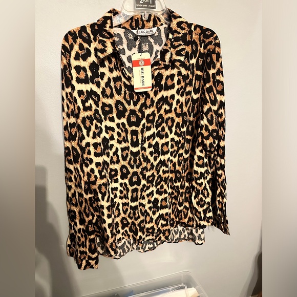 NWT Big Dart Leopard blouse XXL - Picture 1 of 6
